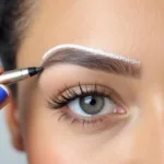 Applying Eyebrow White Pencil