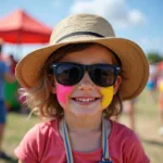 Child with Face Paint and Sunscreen