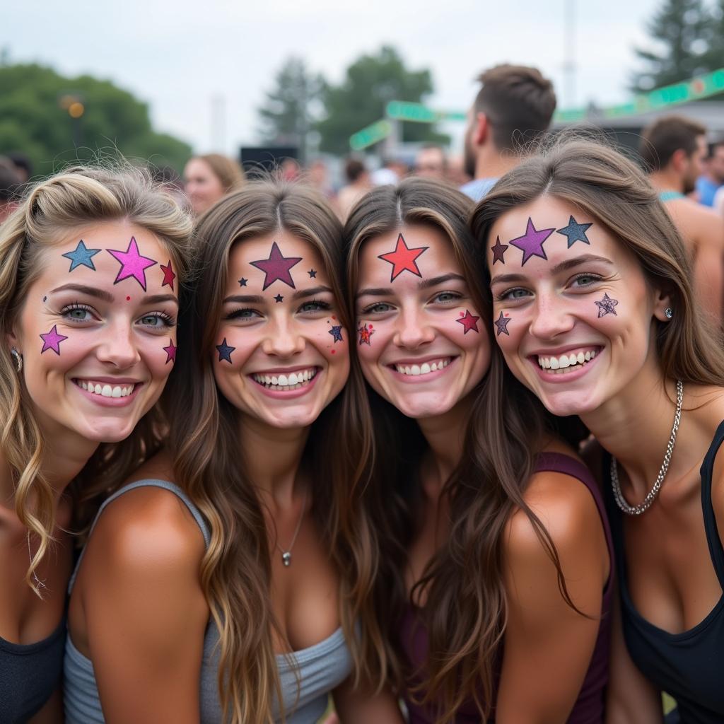 Face Stamp Stars at a Festival