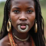 Tribal Woman with Elaborate Facial Ring