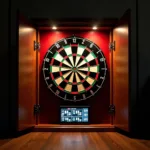 Illuminated Dart Board Cabinet with Scoring System