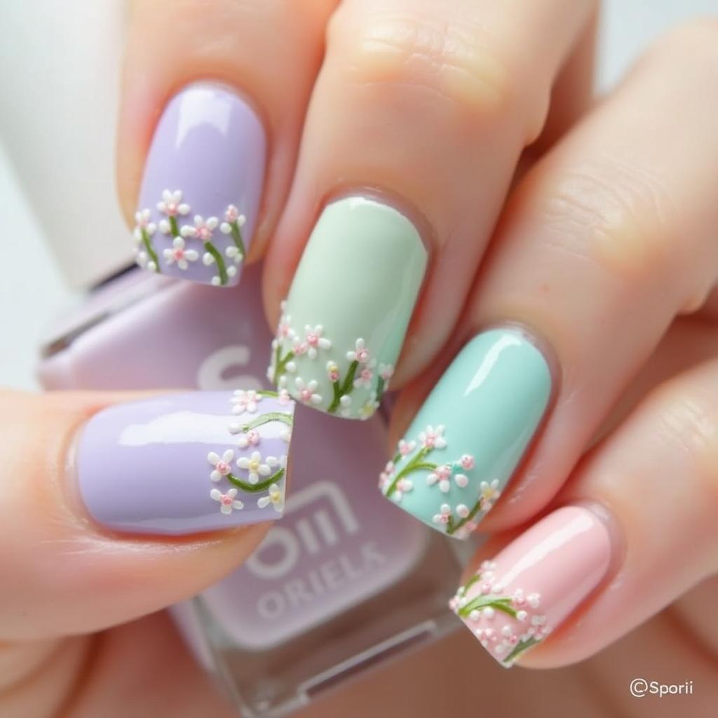 Pastel Femme Flagging Nails