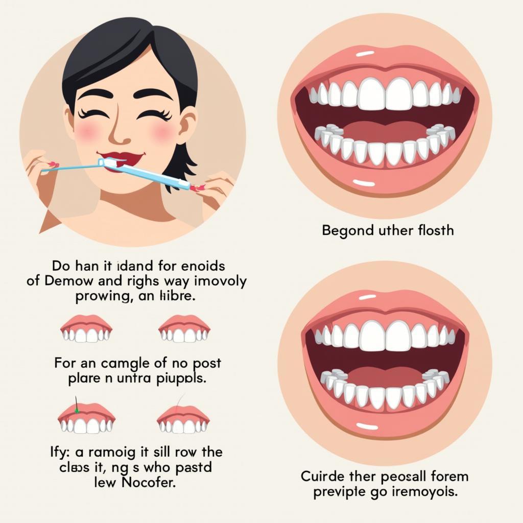 Flossing between teeth for healthy gums