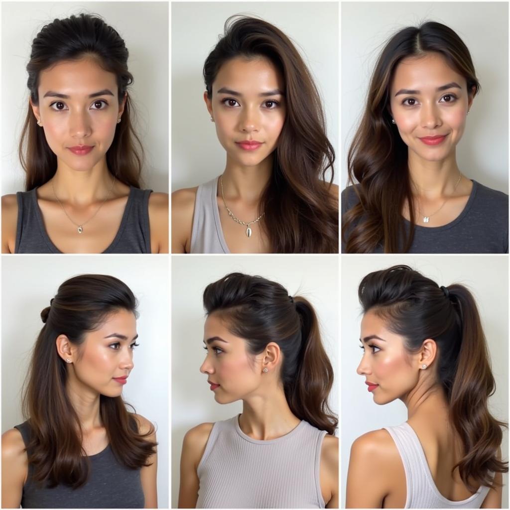 Flyaway top hairstyles: Various examples of flyaway top hairstyles, showcasing different hair lengths and textures.