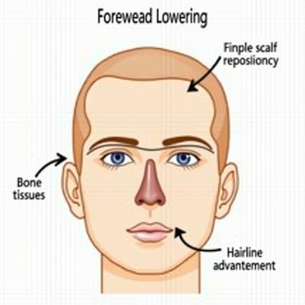 Diagram of Forehead Lowering Surgery