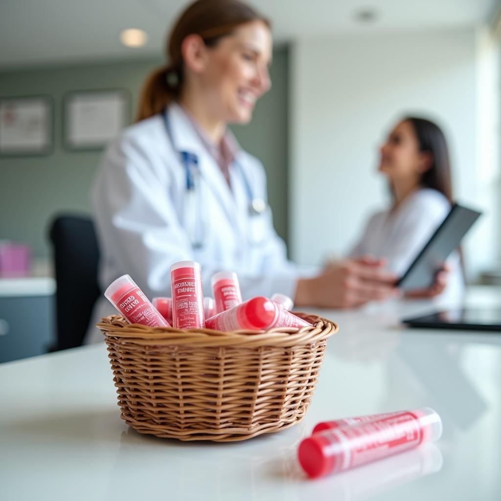 Free lip balm at a doctor's office