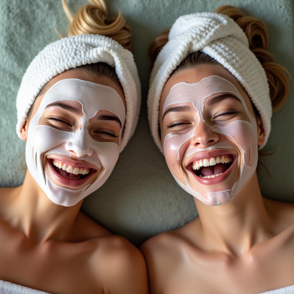 Friends Enjoying Facial