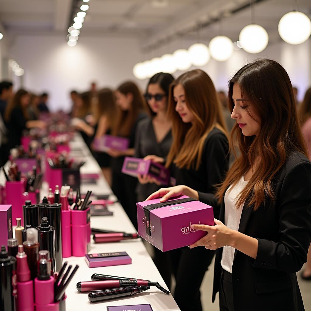 Shoppers at a ghd Sample Sale