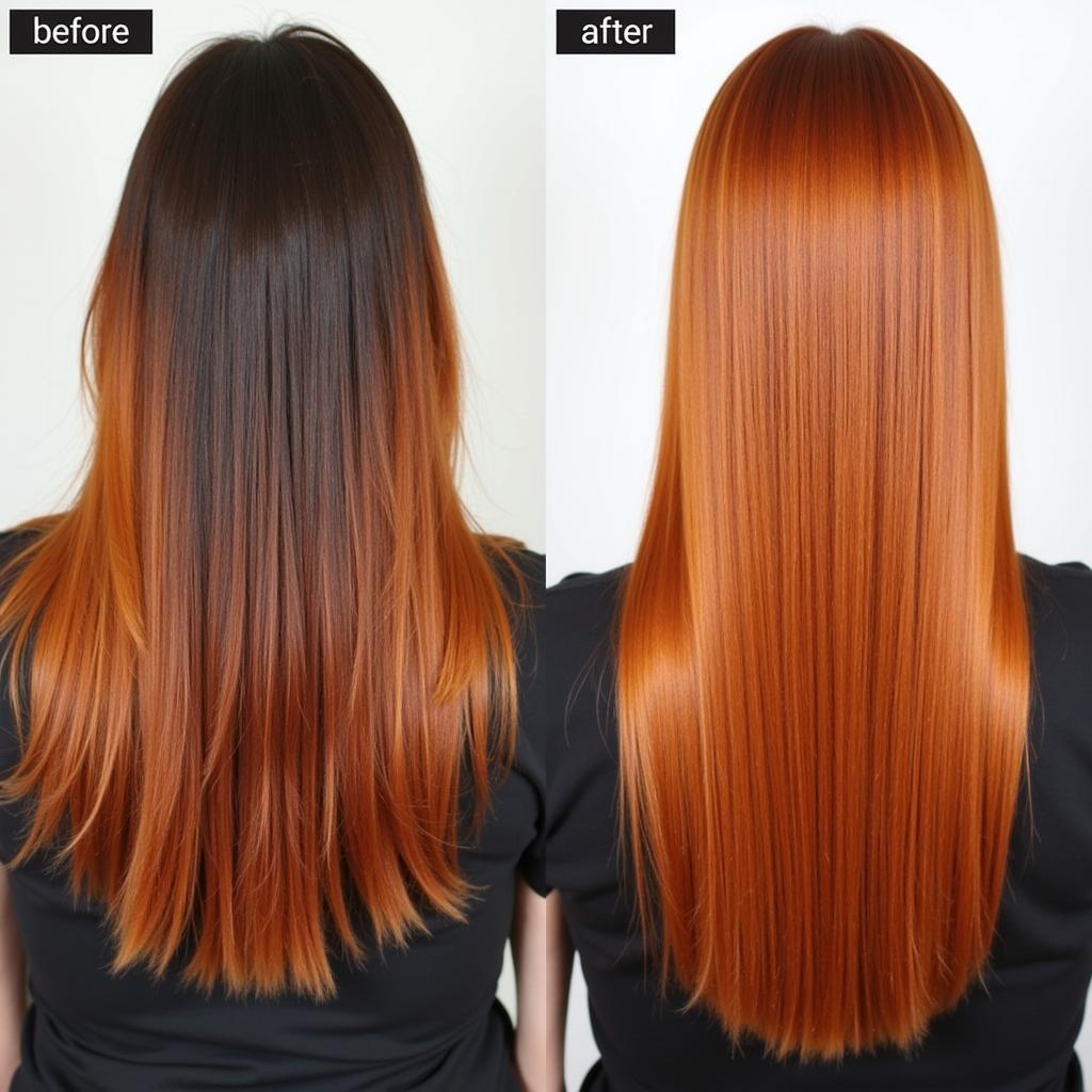 Before and After Ginger Hair Root Touch Up