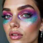 Glitter Rainbow Makeup Festival Look