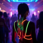 Glow in the Dark Braids in Nightclub