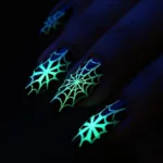 Glow in the Dark Spiderweb Nails