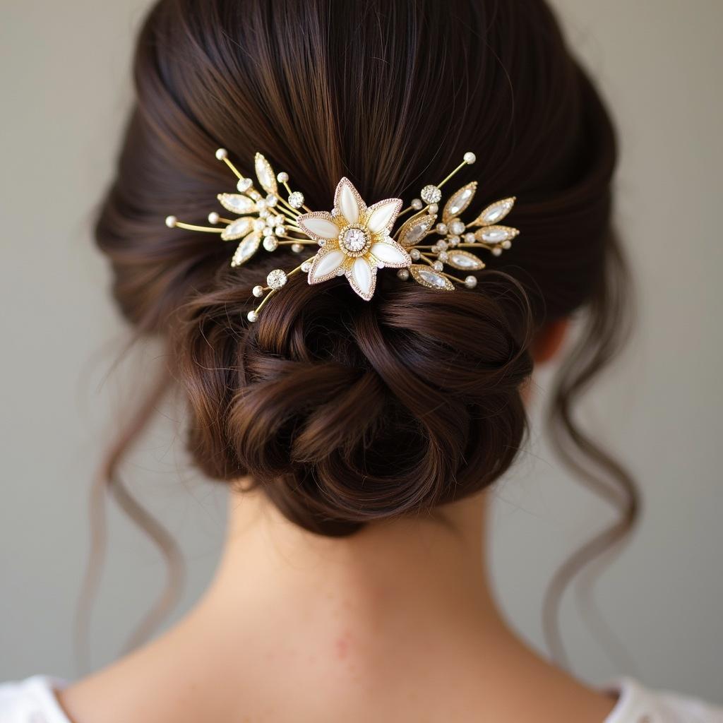 Gold Bridal Hair Accessories Comb