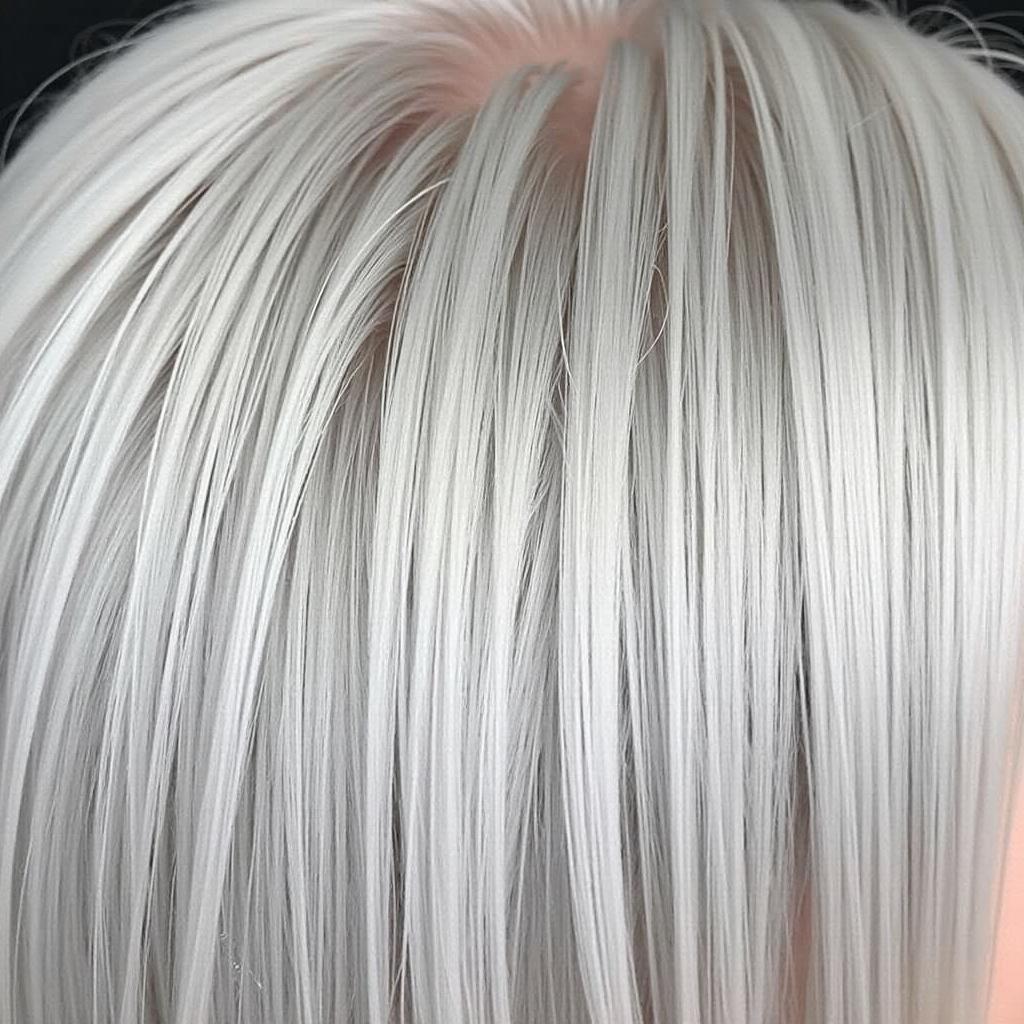 Shiny, healthy grey hair after using platinum shampoo