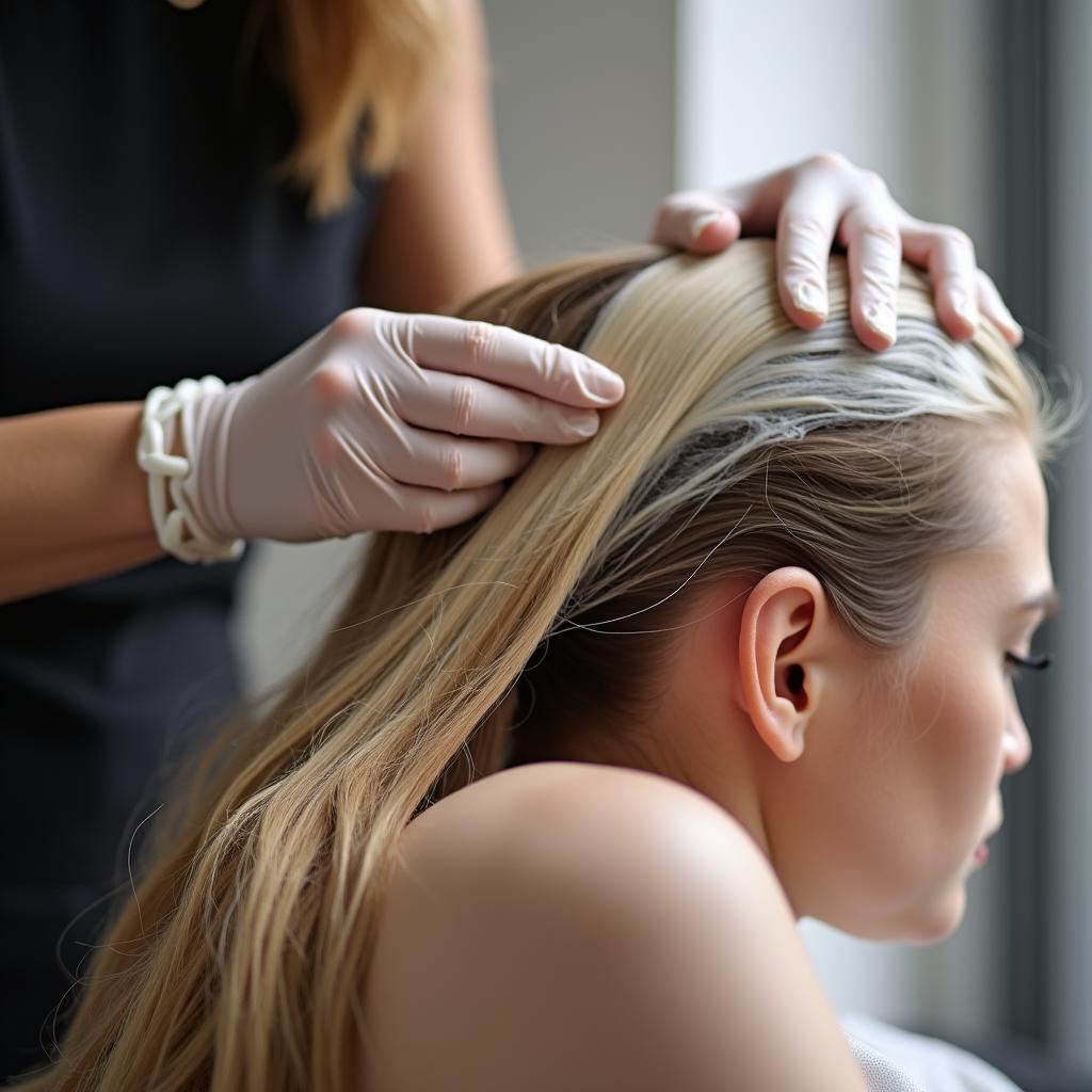 Applying a Hair Botox Mask Treatment