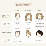 Chart showing different hair types and the recommended Annie hair brush for each.