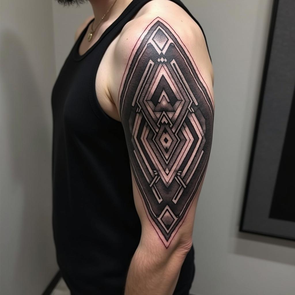 Geometric Half Sleeve Tattoo Pattern