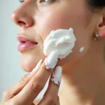 Applying Hand Cream on Face