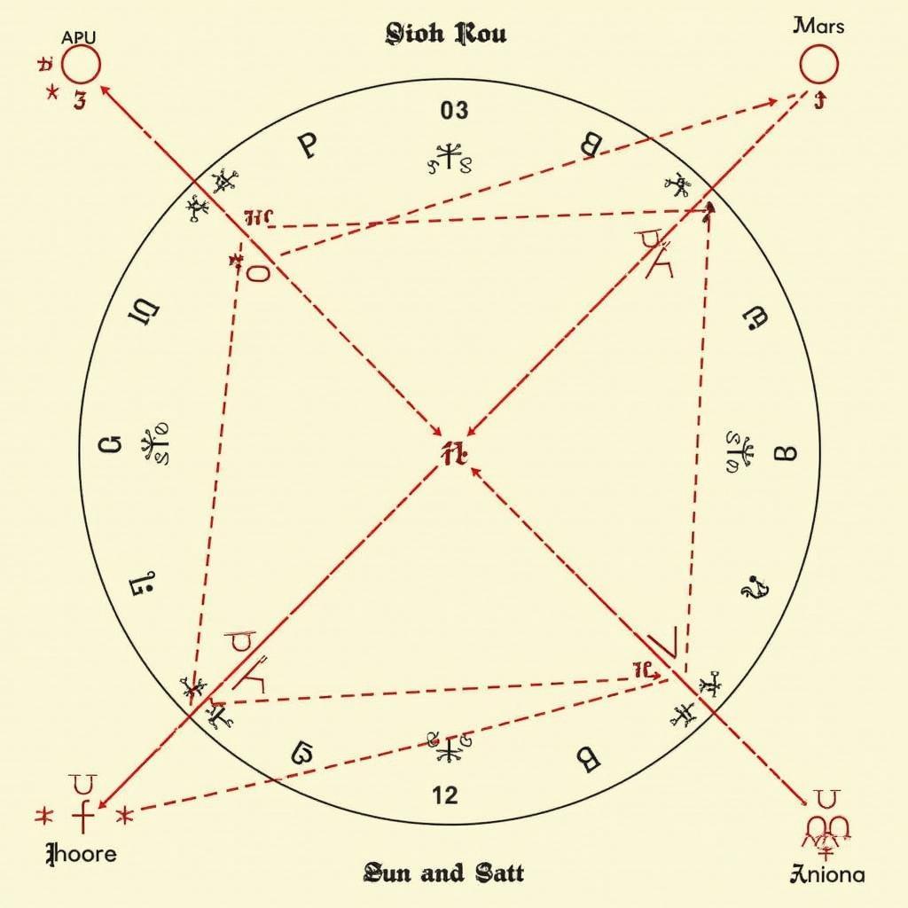 Synastry Chart with Harsh Aspects Example