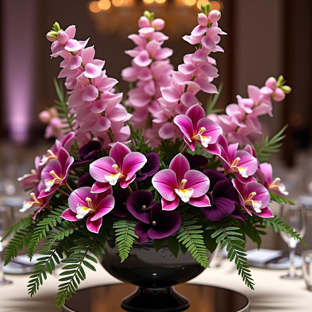 Haute Couture Floral Centerpiece for a High-Fashion Event