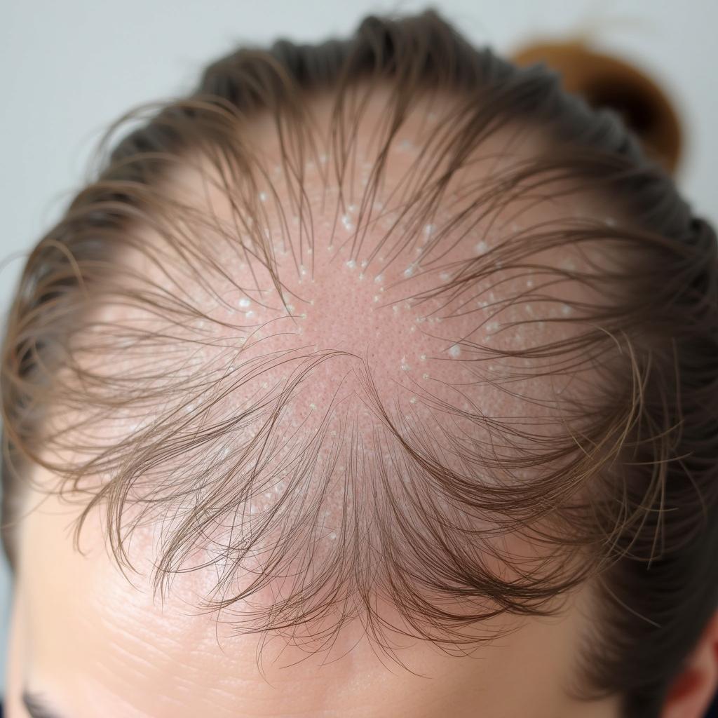 Healthy scalp after treatment for bumps from braids