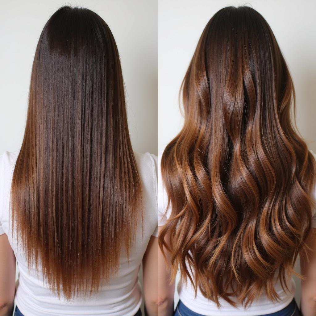 Healthy and shiny hair after protein treatment