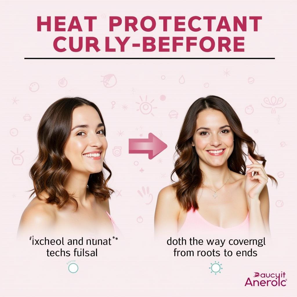 Applying Heat Protectant Spray