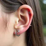 Styled Ear with Helix Fold Piercing