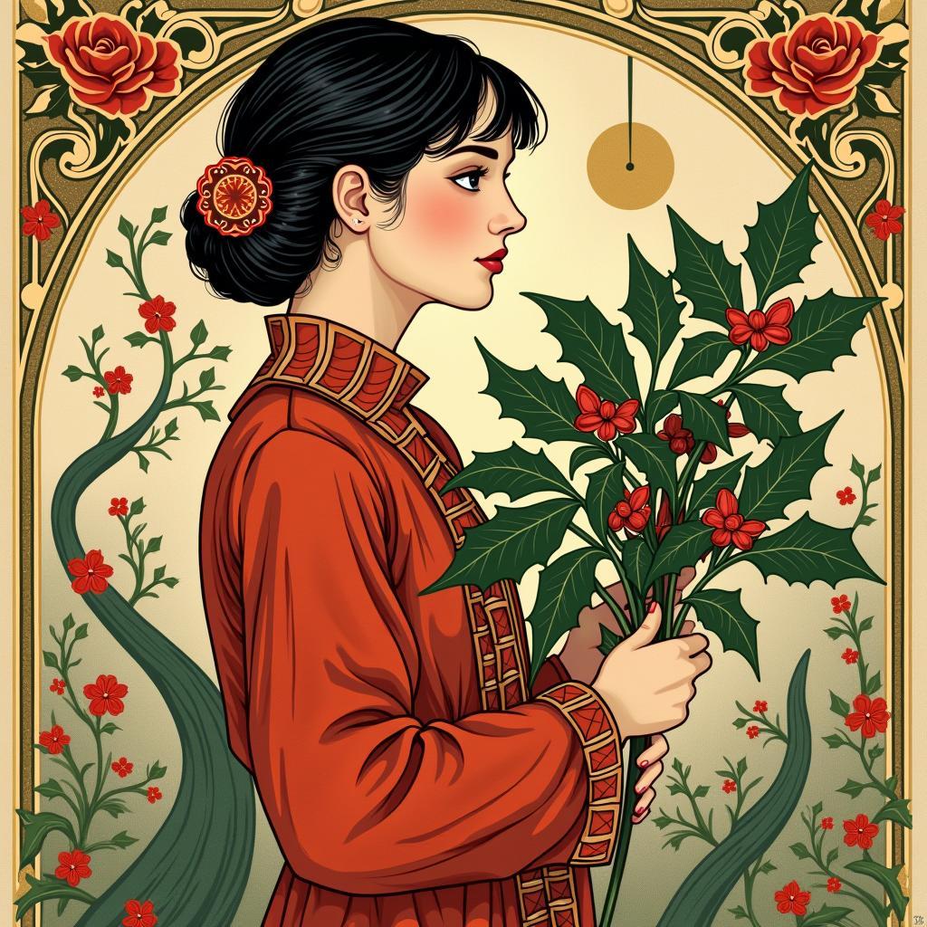 Art Nouveau Christmas Card