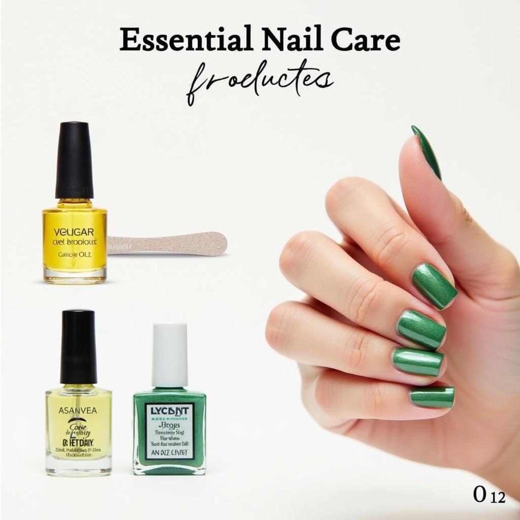 Holographic Green Nail Care Tips