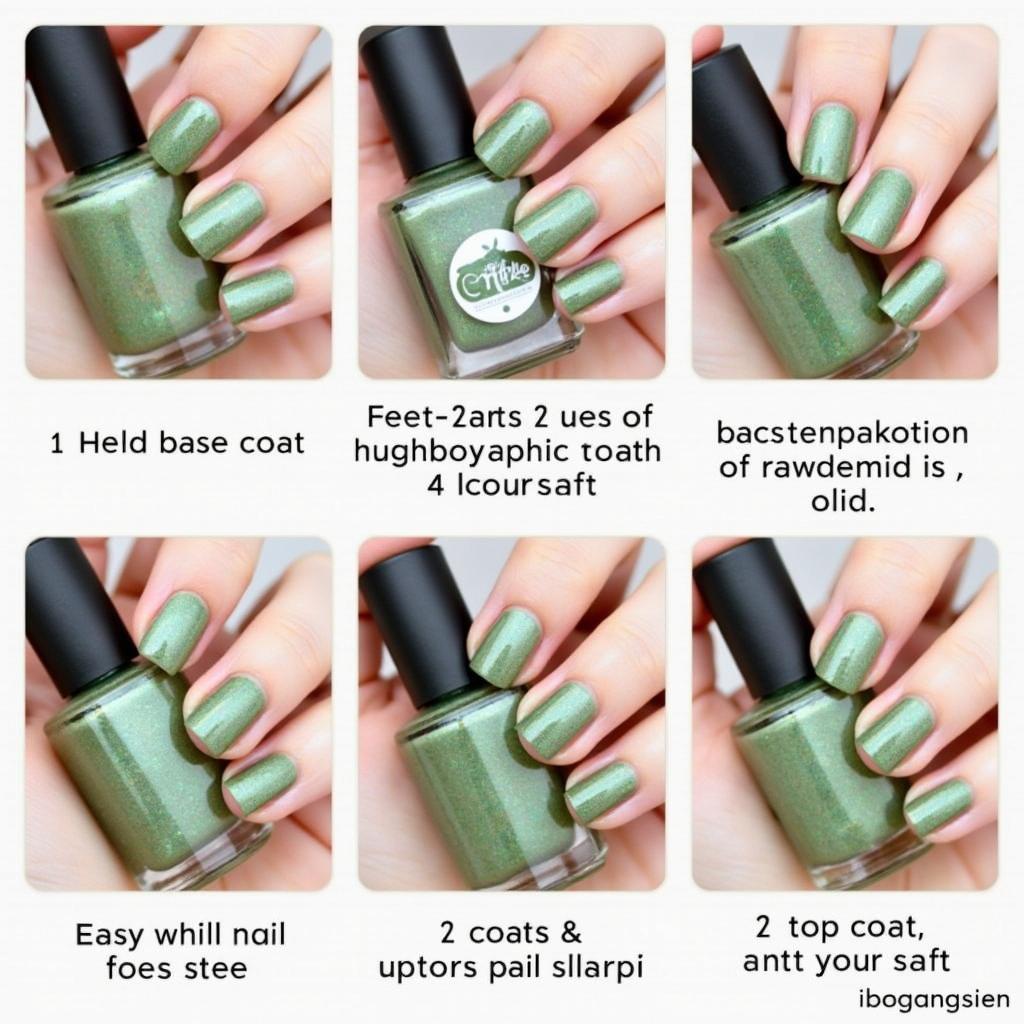 Step-by-Step Holographic Green Nails Tutorial