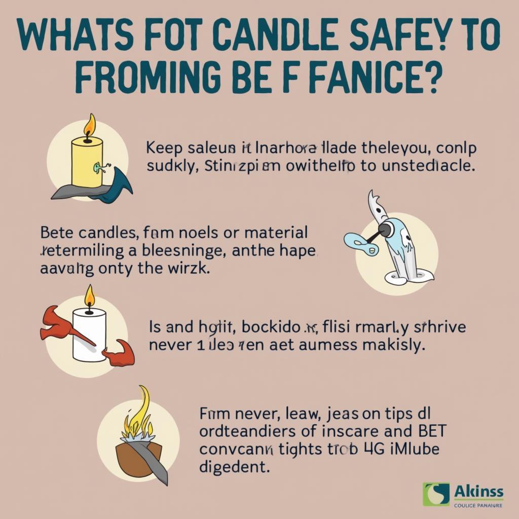 Infographic illustrating candle safety tips for the home office