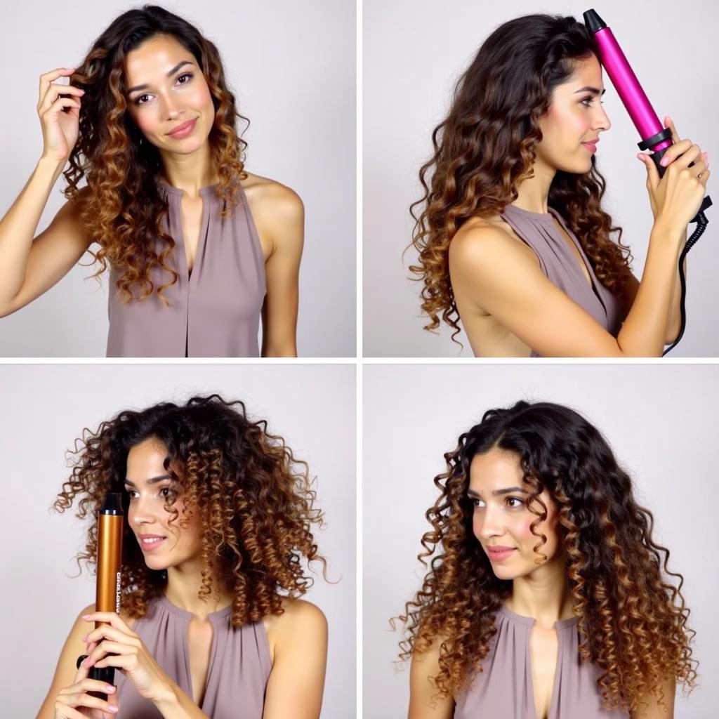 Curling Techniques with a Hot Pink Curling Iron