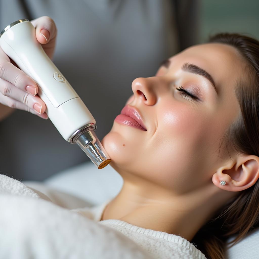 Hydrafacial Machine in Use During Treatment