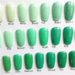 Jade Green Nail Color Palette Showing Various Shades and Finishes