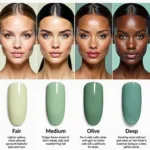 Matching Jade Green Nail Polish with Different Skin Tones