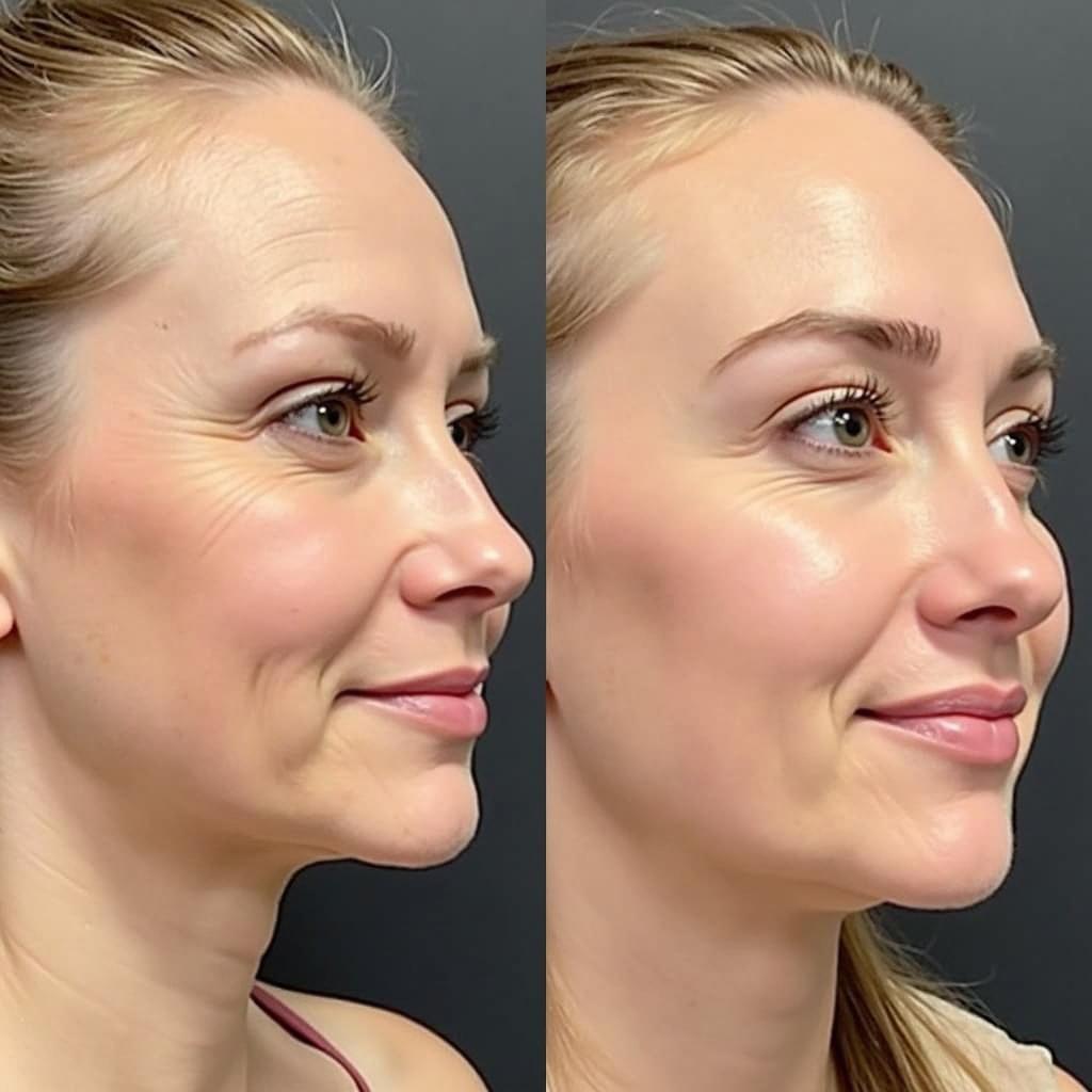 Before and After Jawline Botox in Female Patients