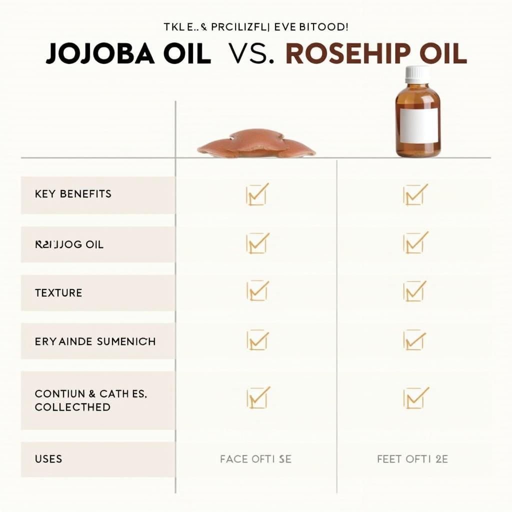 Jojoba Oil vs. Rosehip Oil Comparison Table