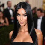 Kim Kardashian in a Long Black Wig