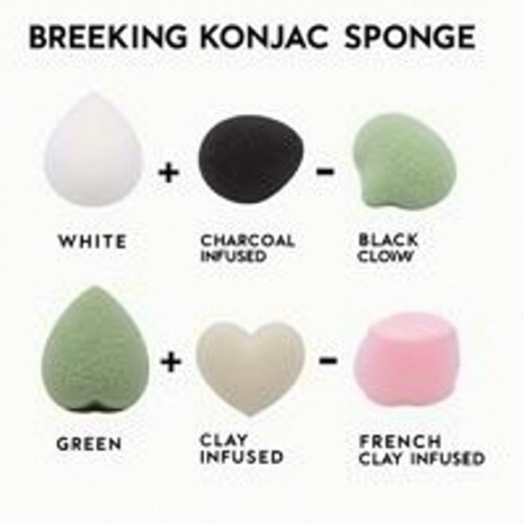 Various Types of Konjac Sponges