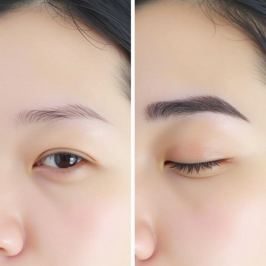 Korean Eyebrow Dye Before & After