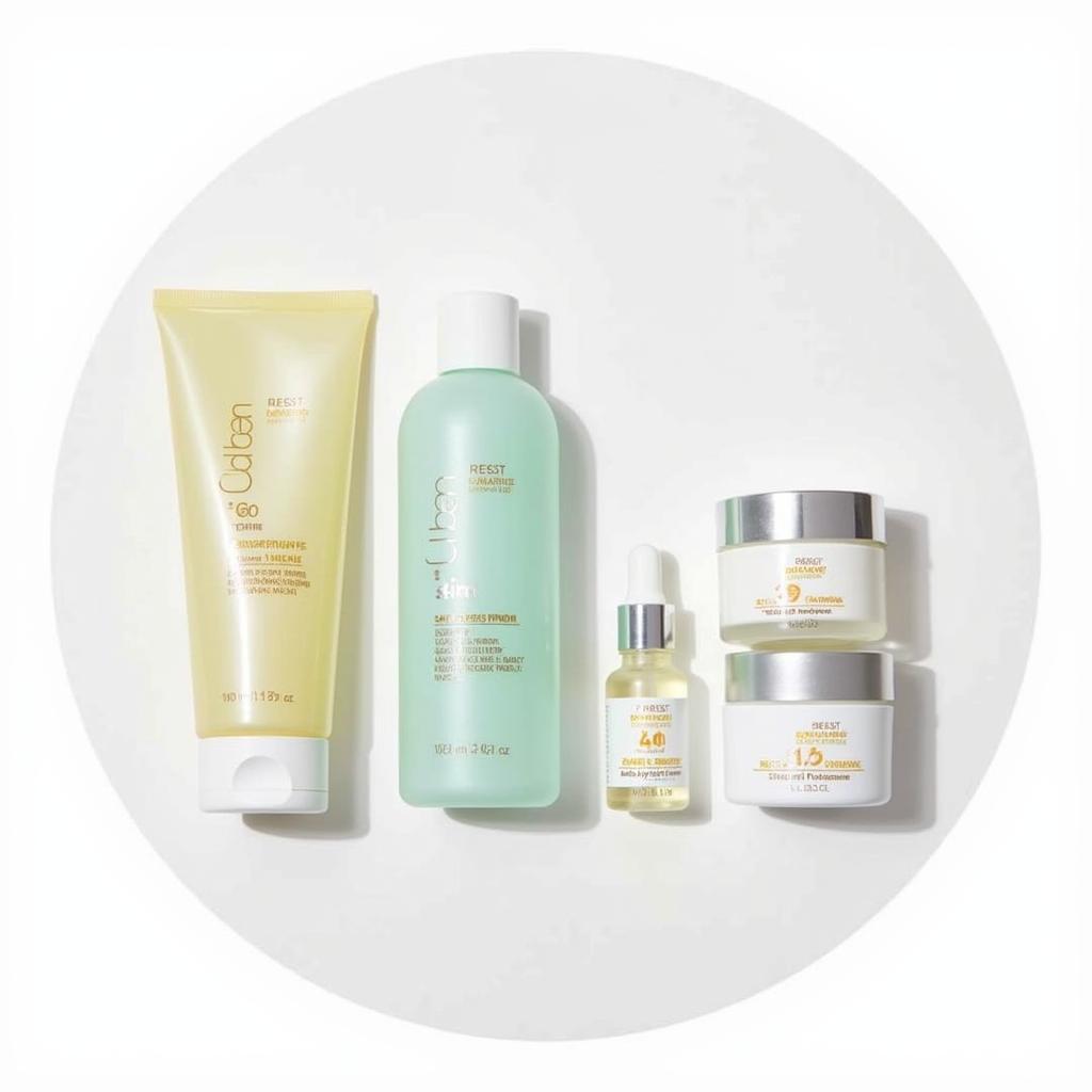 A collection of pregnancy-safe Korean skincare products.