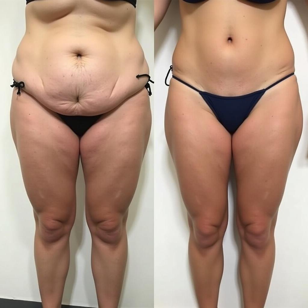 Laser Lipo Before and After Thighs