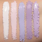 Different shades of lavender color corrector on various skin tones