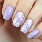 Lavender Jelly Nail Polish with Floral Nail Art