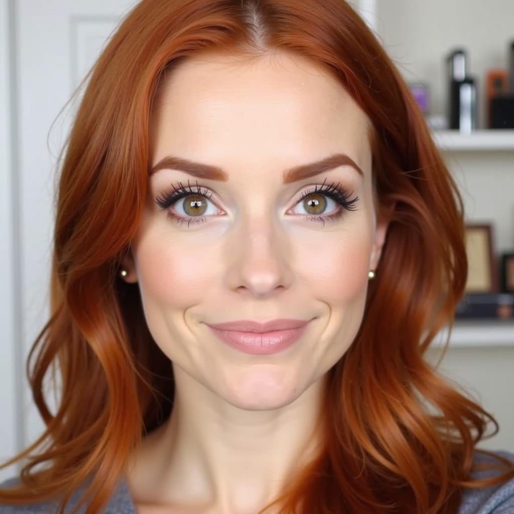 Light Brown Mascara Eye Makeup Look for Redheads