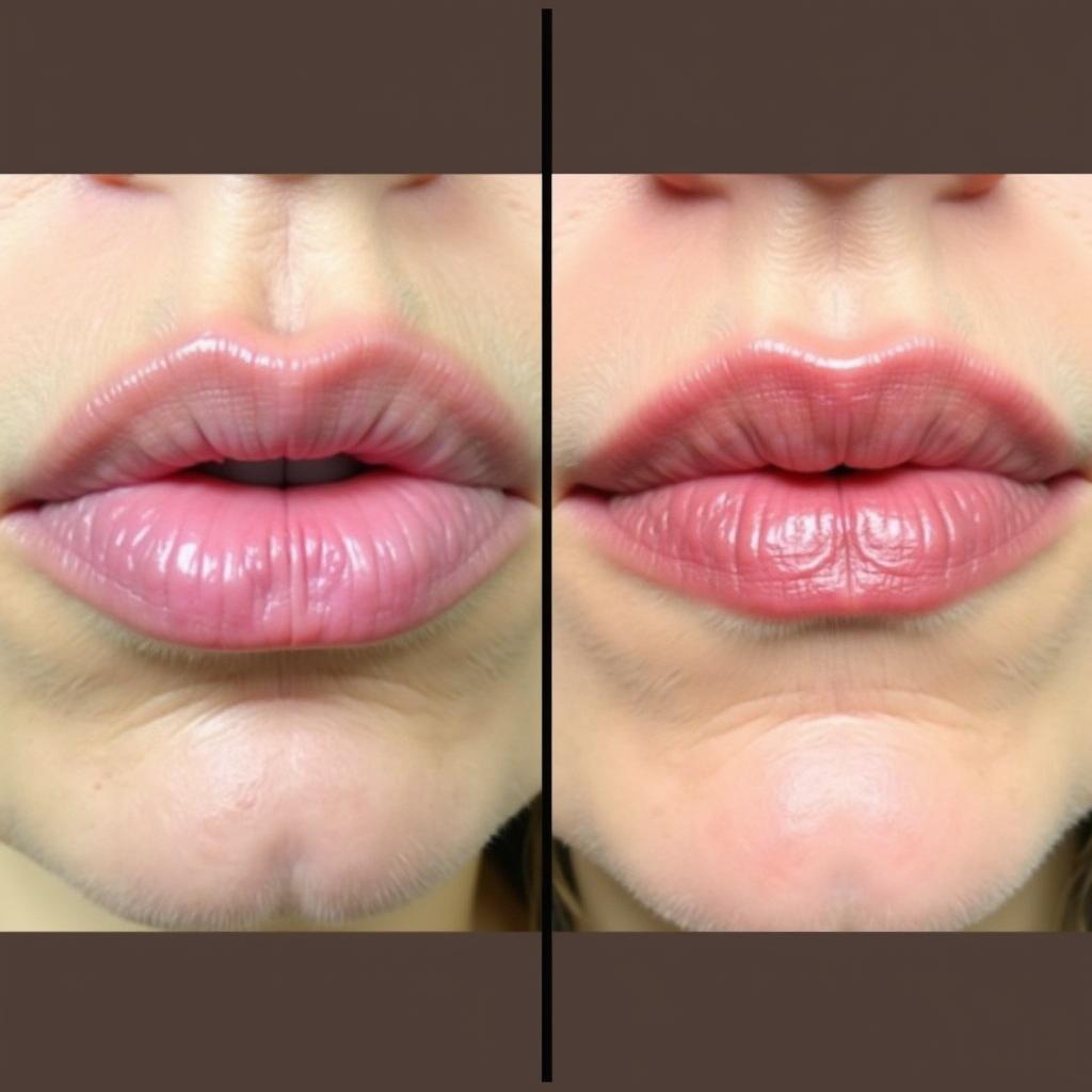 Before and After Lip Collagen Treatment