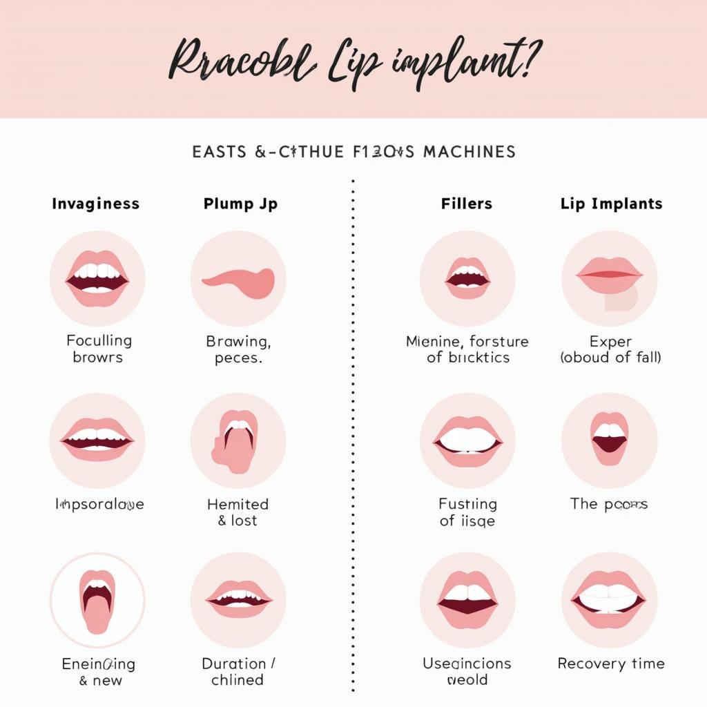 Comparison chart of lip enhancement methods