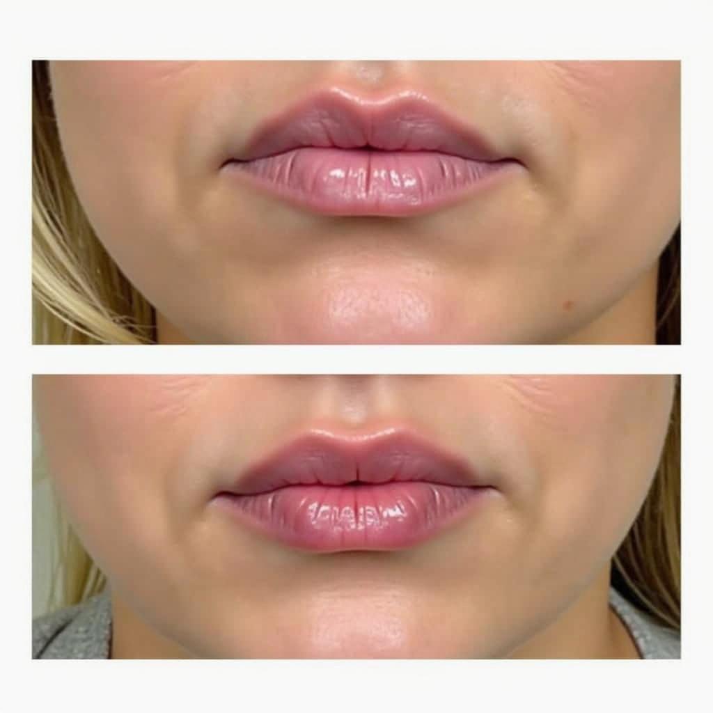 Lip flip before and after Botox treatment