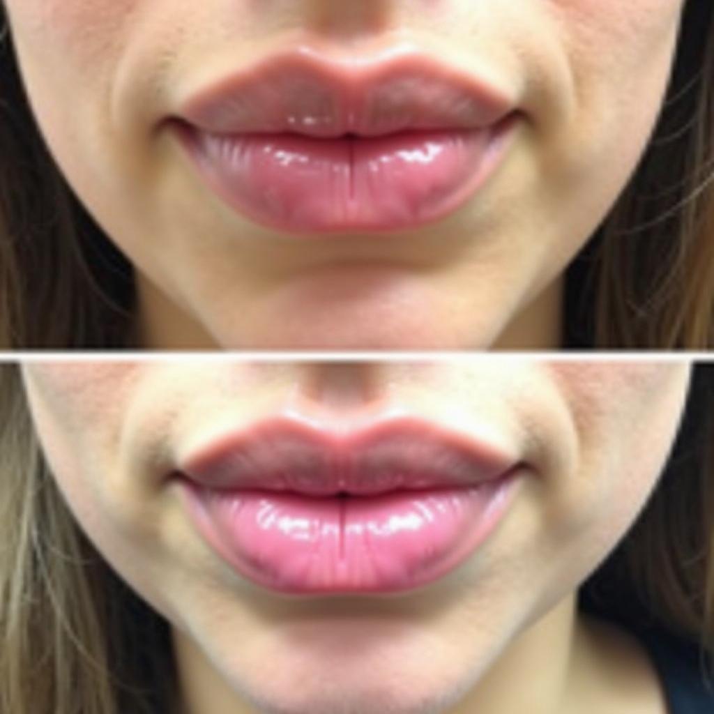 Lip flip results demonstrating natural symmetry and enhancement